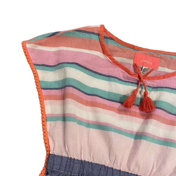 Joules 3Y Striped PomPom Swim Cover Up Tunic - Picture 4 of 6
